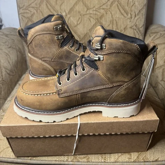 Ariat Rebar Lift 6" H20 Comp Toe Mens Size 7.5 D Distressed Brown Work Boots - Picture 3 of 8